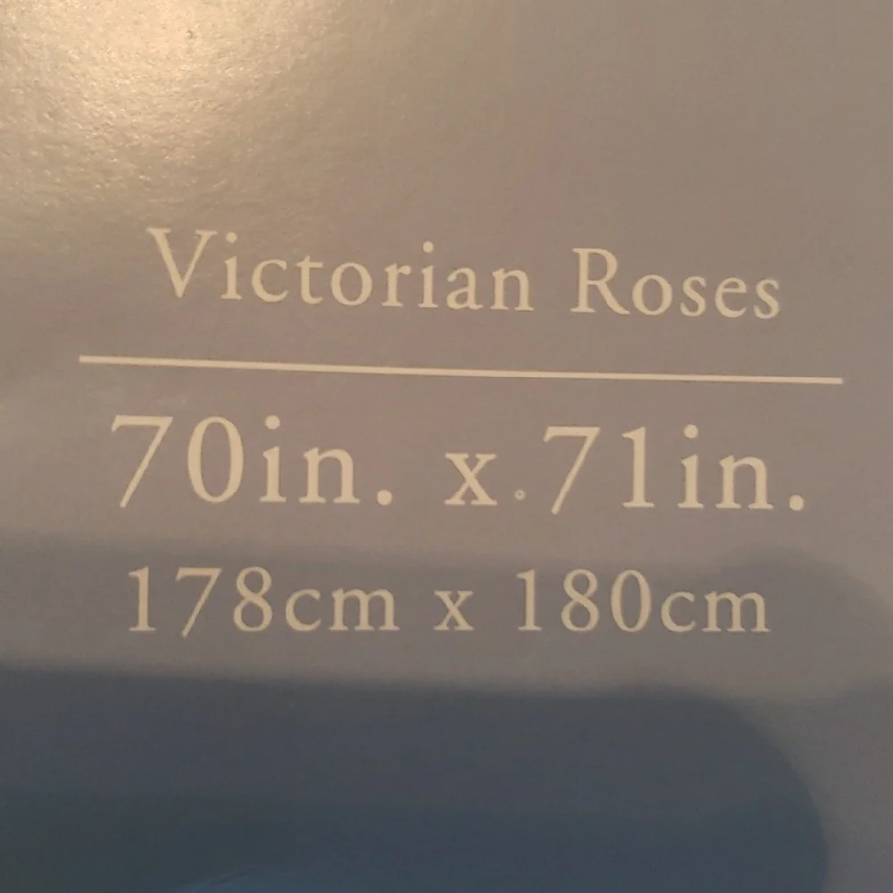 Victorian Roses Polyester Shower Curtain - Cream- NEW